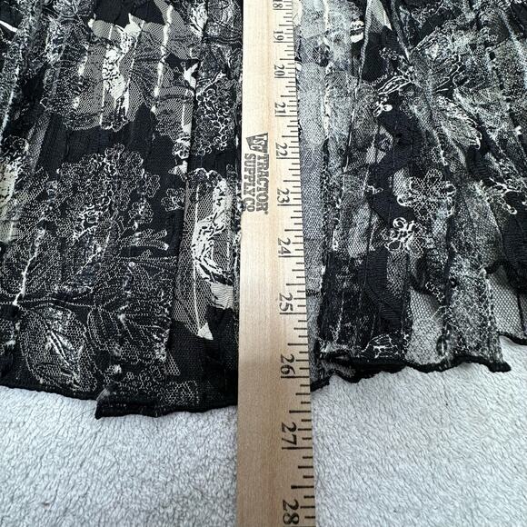 Damee, Inc Blouse Size Small Black and White Semi Sheer Button Up Avangard Top - Picture 12 of 13